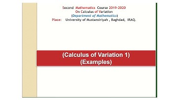 Dr- Radhi Ali-Calculus of Variation No.1-4th class