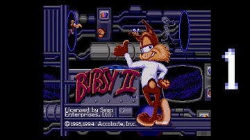 Bubsy II (Genesis / Mega Drive) Playthrough Part 1 (Grand Tour: East Wing - 1st Floor)