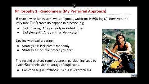 61B Lecture 32 - More Quick Sort, Sorting Summary
