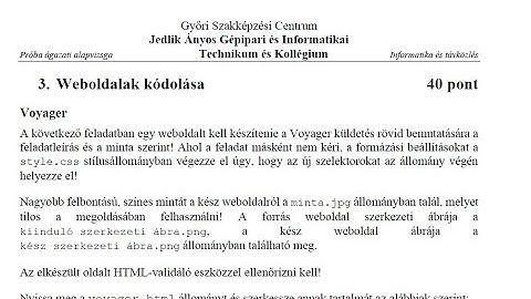 2021-es próba alapvizsga - Weboldalak kódolása