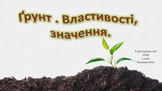 Ґрунт його властивості, значення. Види ґрунтів. (Я досліджую світ 2 кл.)