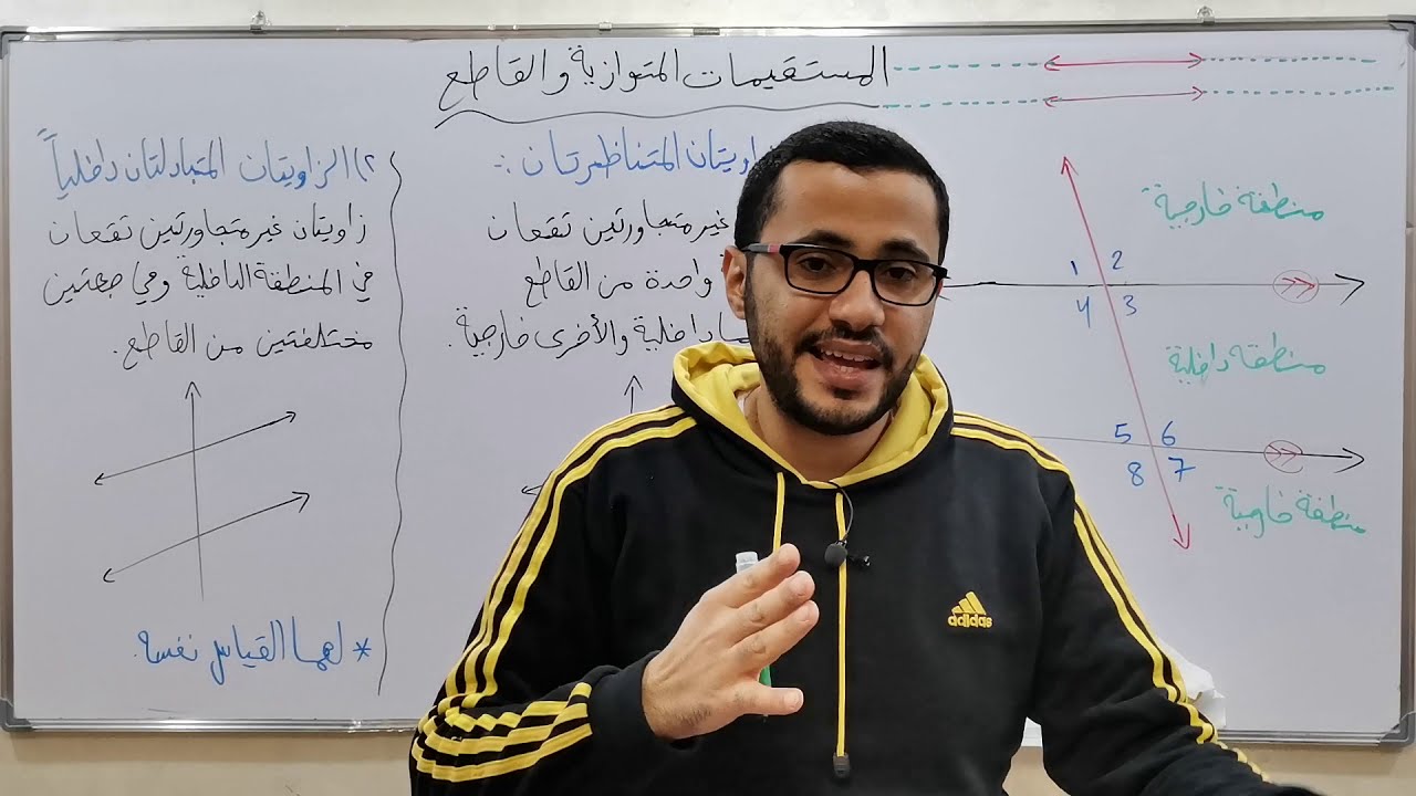 المستقيمات المتوازية والقاطع(1)....الصف السابع