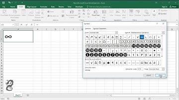 How to insert Infinity Symbol (∞) in  Excel worksheet
