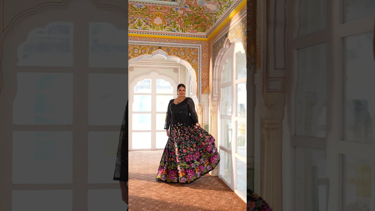 Black Floral Noir Sequin Embroidered Dress🖤✨| TPSS | SIZE UPTO 10XL