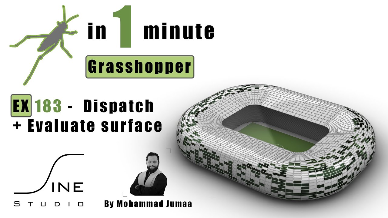 Grasshopper in 1 minute - EX 183 - Dispatch + Evaluate surface - YouTube