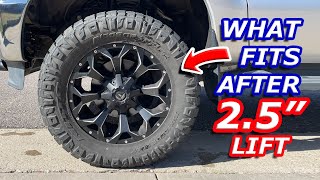 Tire sizes that fit after a 2 inch leveling kit or 2.5' lift kit on ford f250 f350 2011-2016 35's by Mile High Campers 4,308 views 1 year ago 3 minutes, 48 seconds