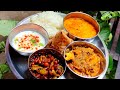 आज खाने में क्या है || Suran Ki Sabji || Kala Chana Masala || Dal Fry || Rice || Roti #tastyfood 