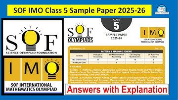 IMO Class 5 Sample Paper 2025-26 Solved  | Boost Your Olympiad Prep! 🏆