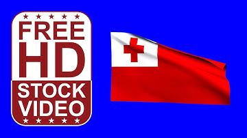 Free Stock Videos – Tonga flag waving on blue screen 3D animation