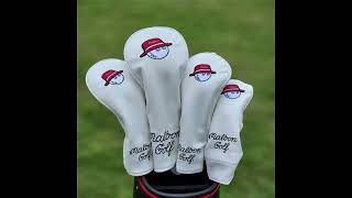 Golf Fishermen Malbon Red Hat Driver Fairway Wood Hybrid Iron Blade Putter Mallet Head Cover