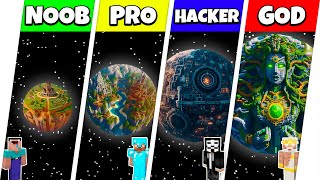 Minecraft Battle: NOOB vs PRO vs HACKER vs GOD: INSIDE PLANET HOUSE BASE BUILD CHALLENGE / Animation