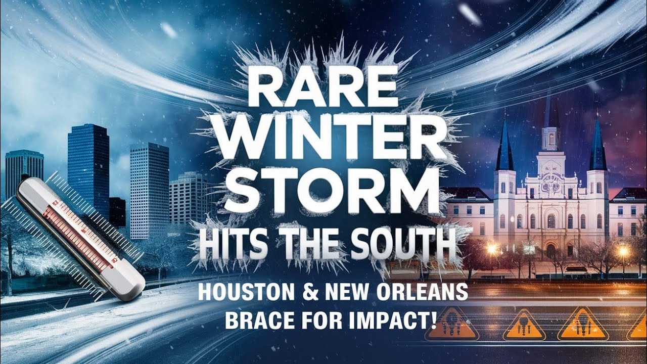 Rare Winter Storm Hits the South:Houston & New Orleans Brace for Impact!