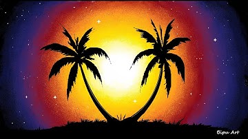 Simple Scenery Drawing on Ms Paint | Ms Paint Drawing | paint in computer | How to draw in Ms Paint