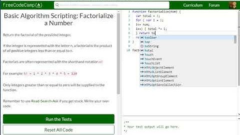 Basic Algorithm Scripting Factorialize a Number free code camp   Dani