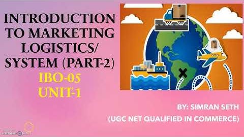 AN INTRODUCTION TO MARKETING LOGISTICS (PART-2) | IBO-05 | UNIT-1 | IGNOU | M.COM/PGDIBO | PGDIBO
