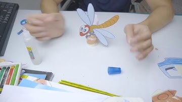 hướng dẫn cắt hình con chuồn chuồn bằng giấy làm trang trí bàn học
