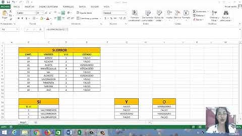 Funciones fórmulas lógicas (SI, Y, O, SI.error) en Excel 2013.