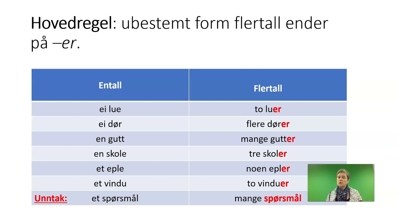 047- Substantiv- fra entall til flertall