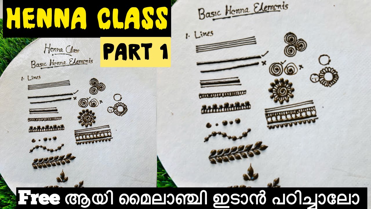 Henna Class for Beginners Malayalam // part1 / Tips & Tricks of Mehendi Designing / mehendi class