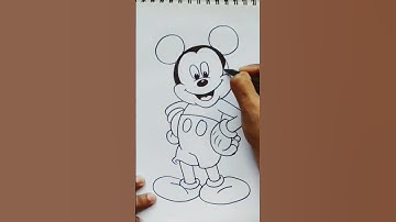How to draw Disney cartoon Mickey mouse/Quick simple and easy drawing of Mickey mouse 🐀