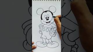 How To Draw Disney Cartoon Mickey Mousequick Simple And Easy Drawing Of Mickey Mouse