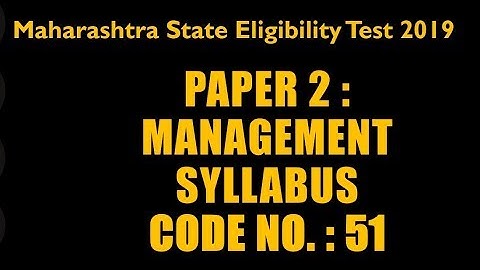MH SET 2019 management Syllabus