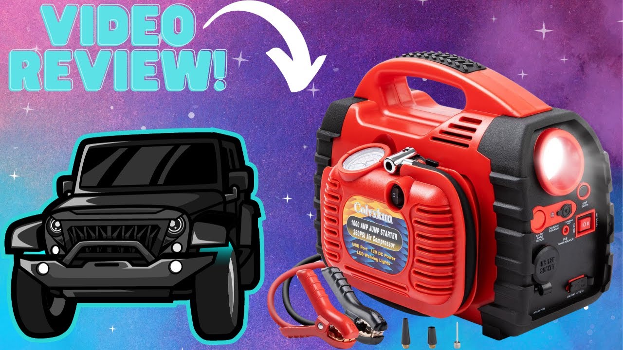 Never Get Stranded Again! Portable Car Jump Starter with Air Compressor 