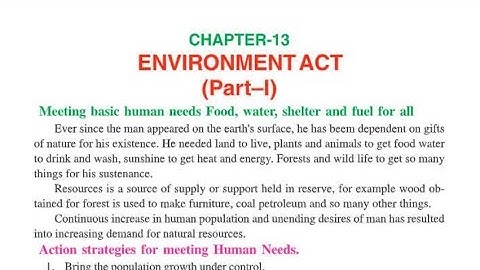 Environment Act Part -1|Chapter 13, EVS ,12th Class, #pseb