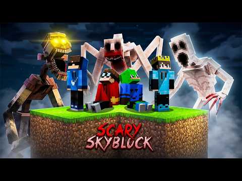 4 Idiots Survived Horror Skyblock!