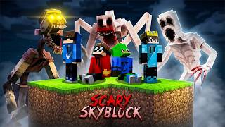 4 Idiots Survived Horror Skyblock!