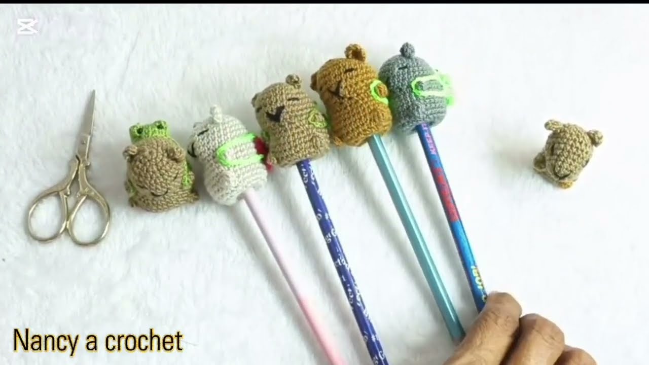 Decora los lápices de los pequeños con este lindo proyecto a crochet / CAPIBARA PARA LAPICES !