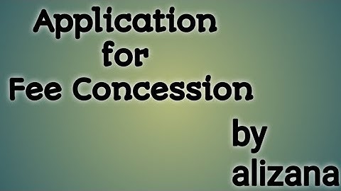 Application to principal for fee concession || Application Writing