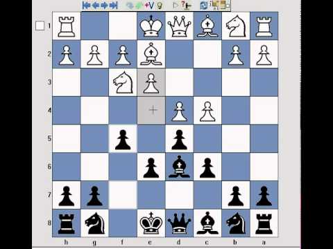 Chess board viewed from black's perspective containing a position in the  dutch defence, stonewall variation