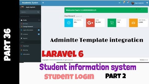 Laravel Student Information System Part 36 ( Student Login Page ) Integrating AdminLte Template