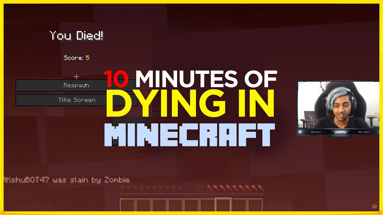 Dying In Minecraft Dying in Minecraft - YouTube