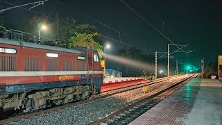 Download Lagu Dangerous High Speed Night Trains Actions: WAP-7+WAP-4 LHB \u0026 ICF Trains | Indian Railways MP3