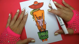 Download lagu 💗HOE EEN TAN MEISJE OP HET STRAND TE TEKENEN EN TE PIJNEN- ZOMER DESIGN - MODE