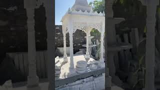 White marble  Chatri/ marble ki char pillar wali chhatri marblemurti ￼