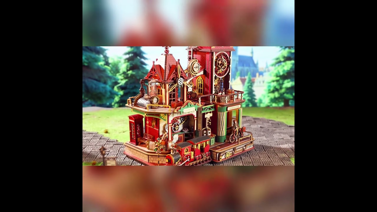 Rokrgeek Joey Time Post Office Wooden 3D Puzzle-Wooden Music Box Model