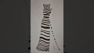 Fashion Drawing / Black White Fashion Sketch / Fashion Illustration Tutorial