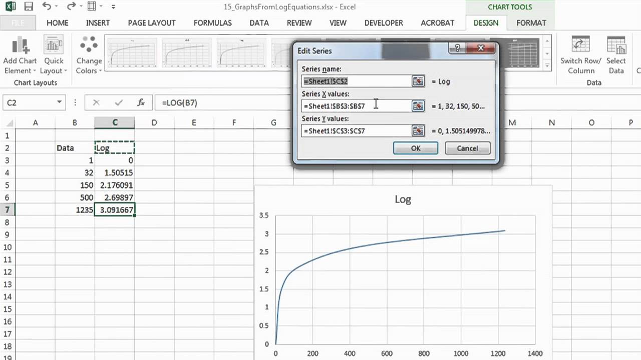 How To Make A Log Chart In Excel