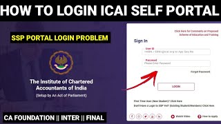 Celebrity CA Student Facing Big Problem || How To Login ICAI Self Portal Profile
