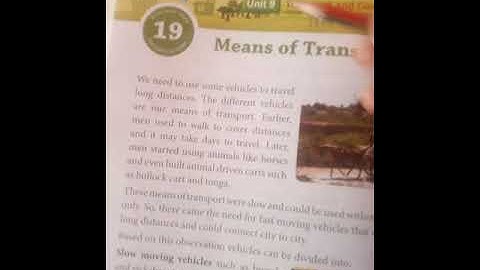 class -2  Evs ch 19 Means of Transport