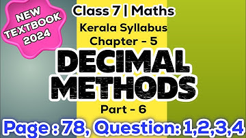 class 7 maths chapter 5 Decimal methods page 78 question 1 2 3 4 kerala syllabus part 6