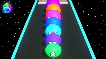 Crazy Ball Run 2048 - Night Mode Ball Merge ! All Levels Gameplay (224-233) android, ios