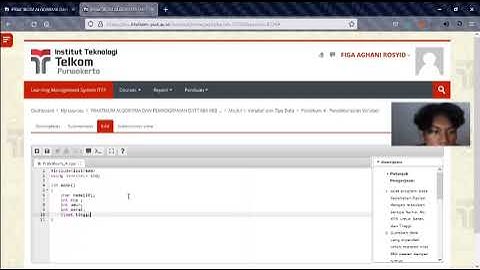 IT Telkom Purwokerto Praktikum Alpro [1- Variabel dan Tipe Data] - [Figa Aghani Rosyid] [20101156]