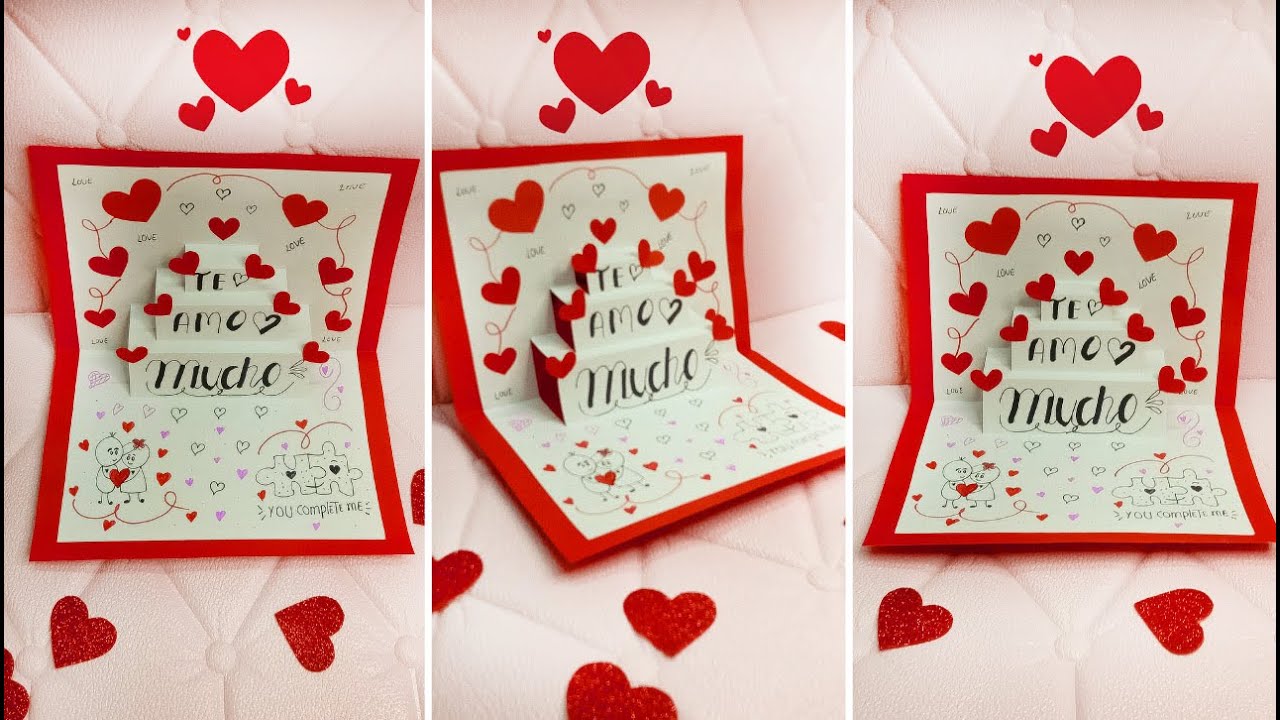 Como hacer Tarjeta 3D para Mamá /TARJETAS PARA MI NOVIO/TARJETA 3D PARA EL 14 DE FEBRERO❤