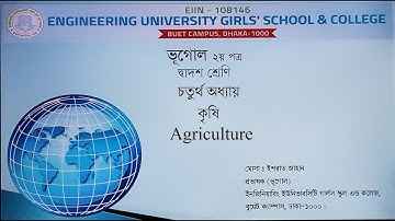 EUGSC, Class 12, Sub-Geography (Lecture 39), Zoom,Chapter 4, P-2, Most. Ishrat Jahan