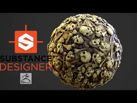 Substance Designer, Zbrush - Stylized Skulls