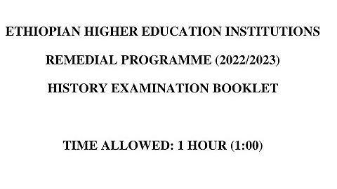 HISTORY EXAMINATION / MOE/ Remedial students history final exam //#remedial student 2015(2022/2023)